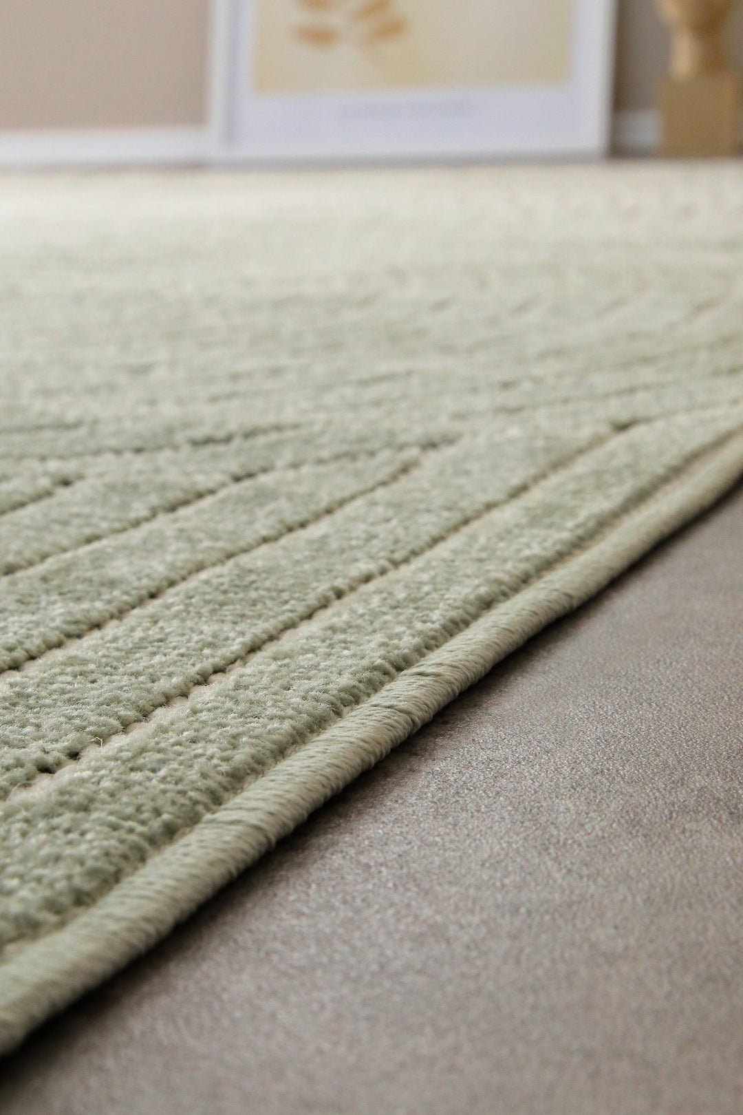 Bacalar Outdoor salbei grün Kurzflor rechteckig