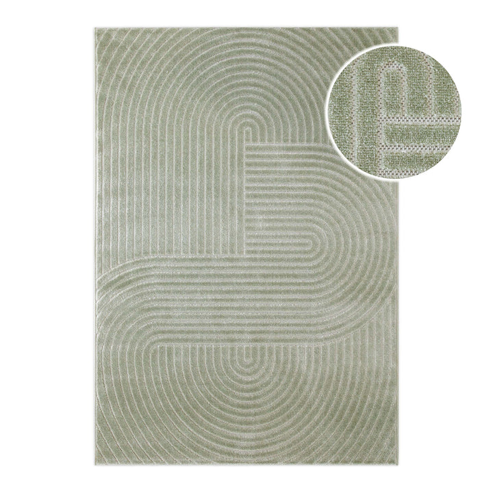 Bacalar Outdoor salbei grün Kurzflor rechteckig