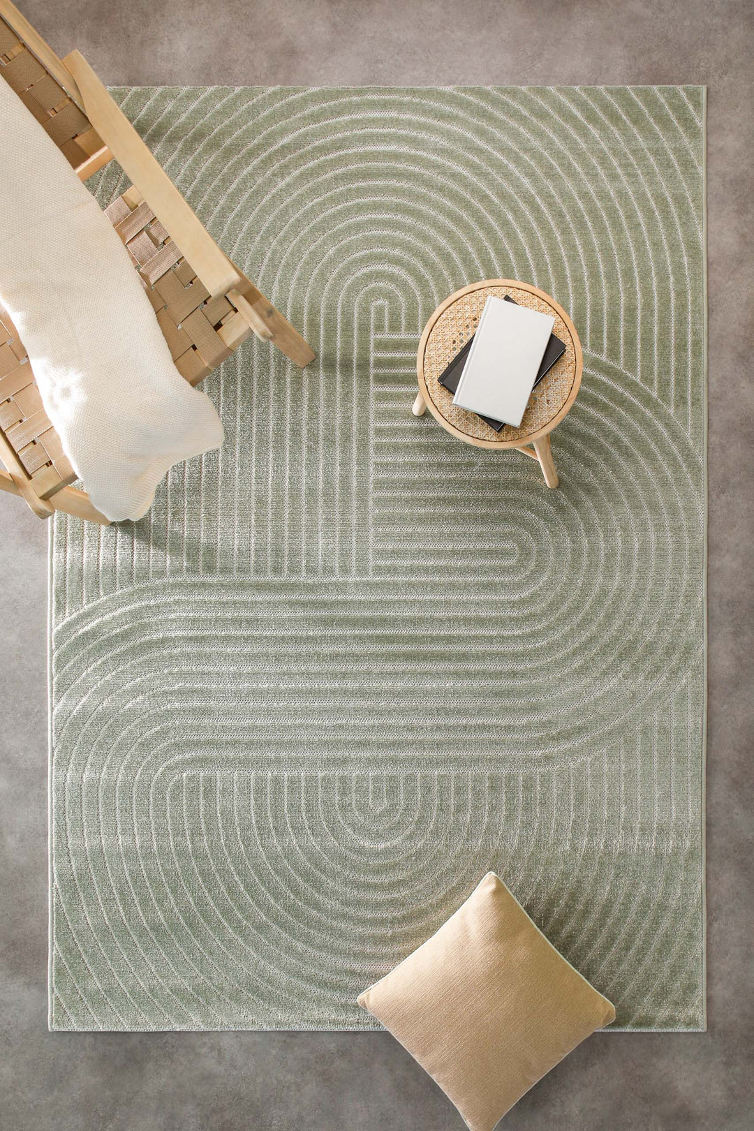 Bacalar Outdoor salbei grün Kurzflor rechteckig