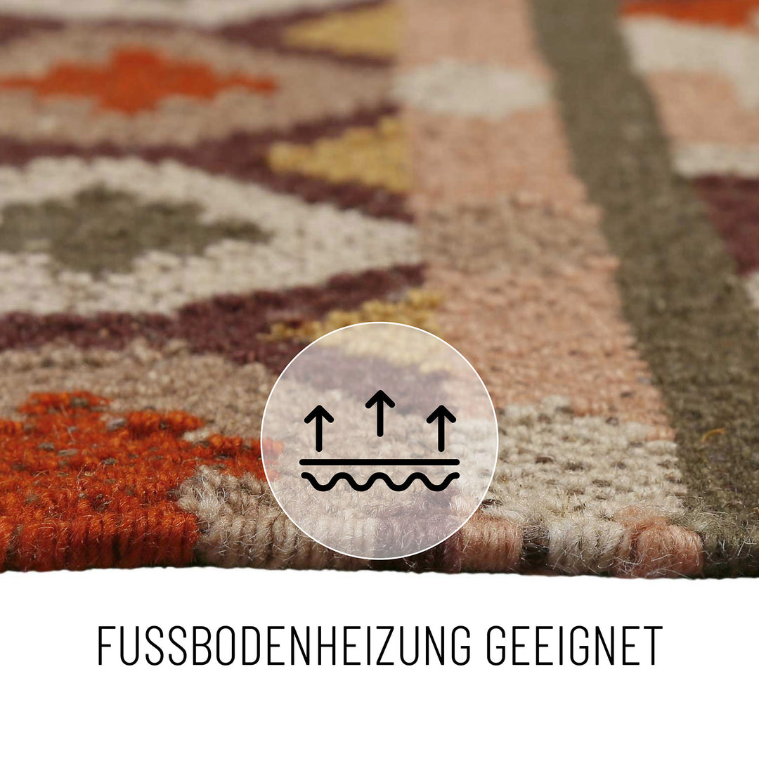 Balou Teppich rost braun Kurzflor rechteckig