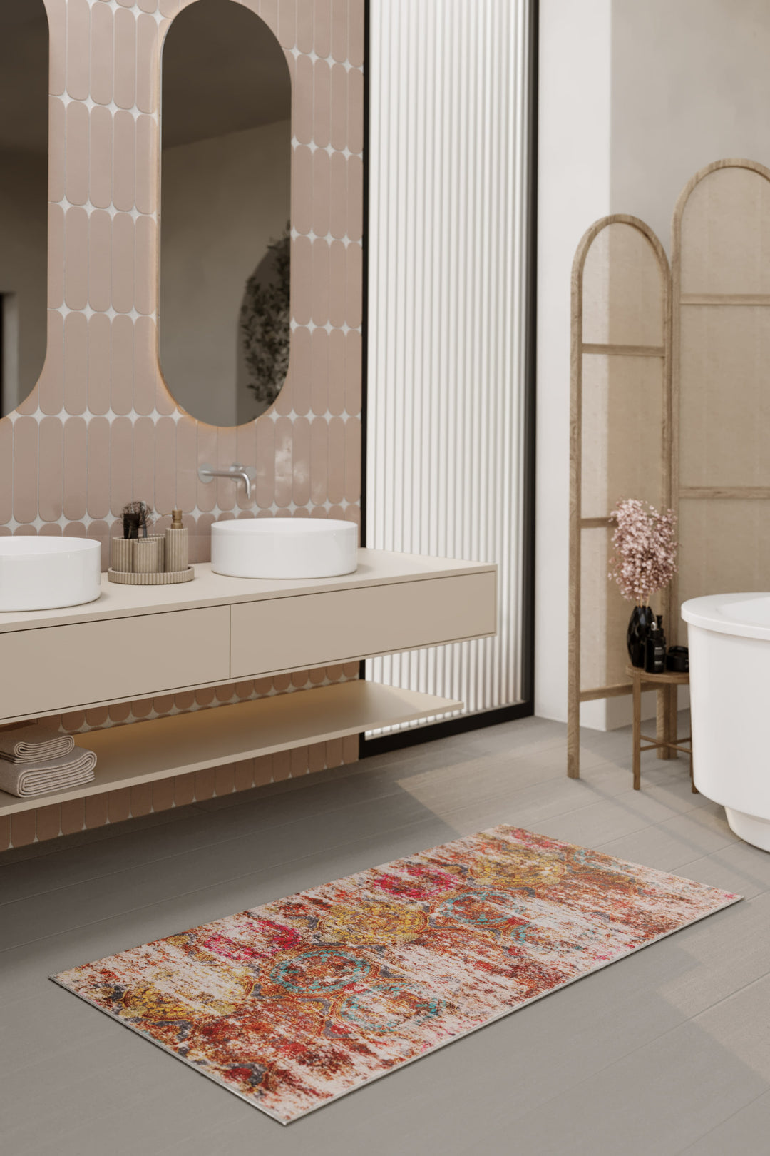 Beach Front  Badteppich bunt Kurzflor rechteckig