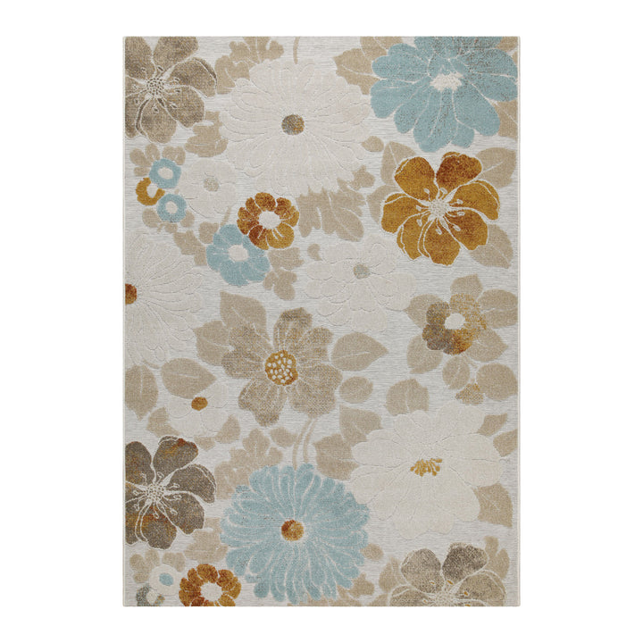 Beach Flower Outdoor beige Kurzflor rechteckig
