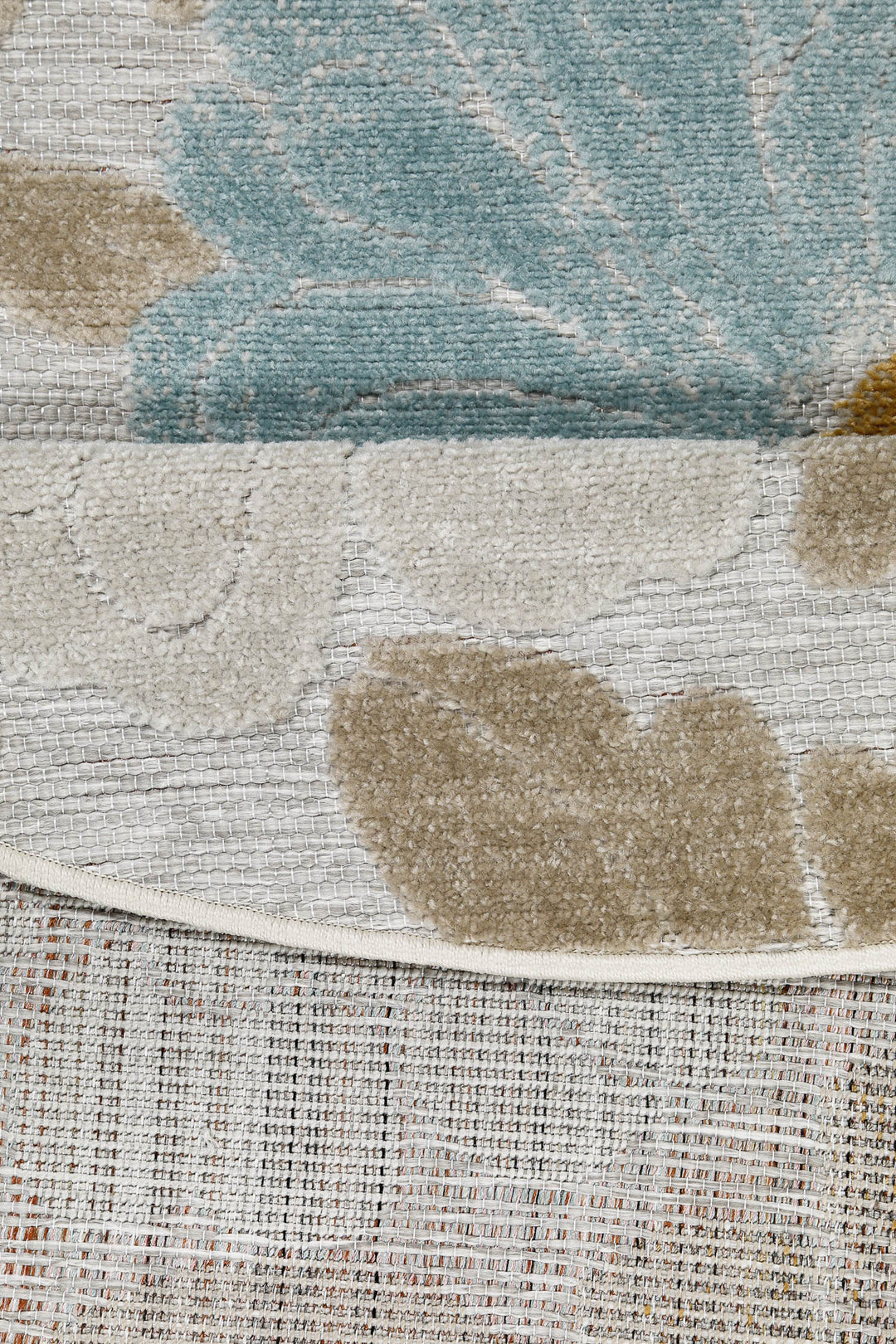 Beach Flower Outdoor beige Kurzflor rund