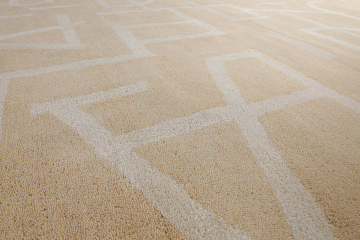 Kurzflor Teppich aus Schurwolle Sand Beige "Beatrice" WECONhome