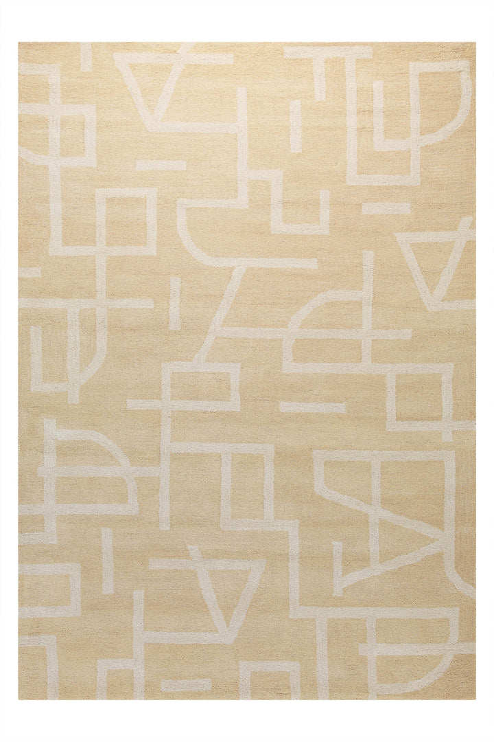 Kurzflor Teppich aus Schurwolle Sand Beige "Beatrice" WECONhome