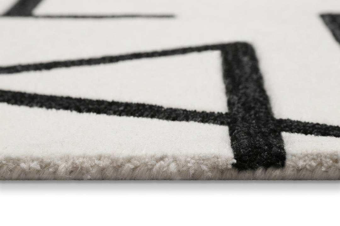 Kurzflor Teppich aus Schurwolle Creme Weiß "Beatrice" WECONhome