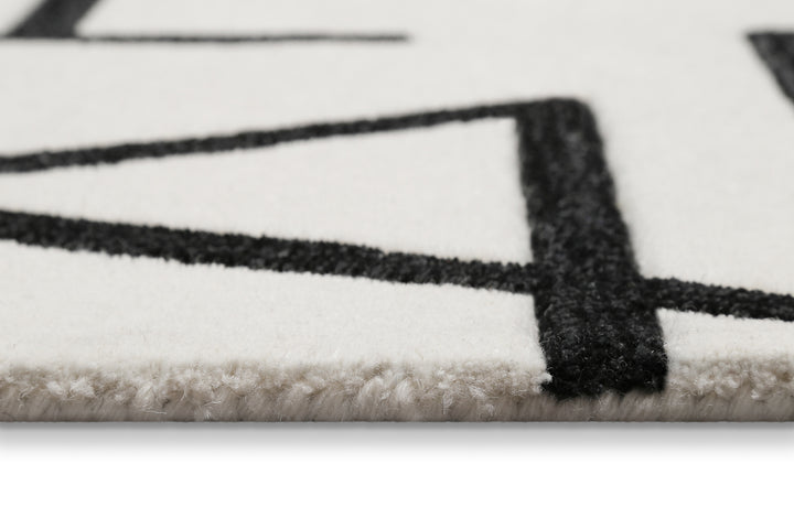 Kurzflor Teppich aus Schurwolle Creme Weiß "Beatrice" WECONhome