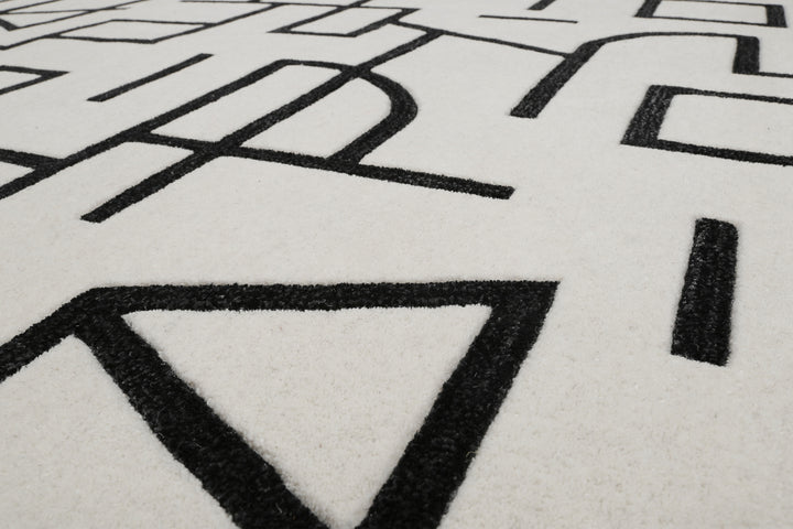 Kurzflor Teppich aus Schurwolle Creme Weiß "Beatrice" WECONhome