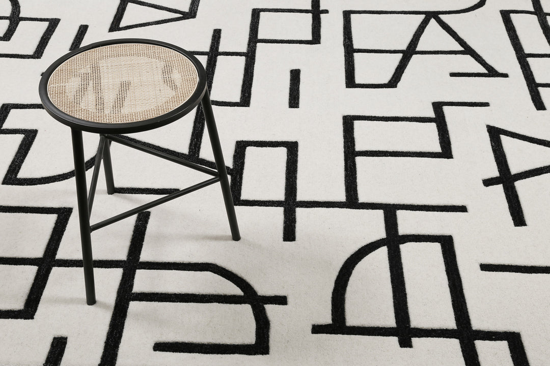 Kurzflor Teppich aus Schurwolle Creme Weiß "Beatrice" WECONhome