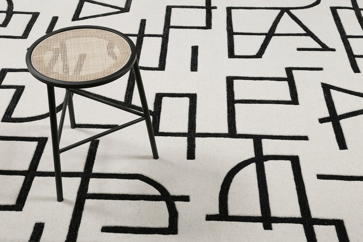 Kurzflor Teppich aus Schurwolle Creme Weiß "Beatrice" WECONhome