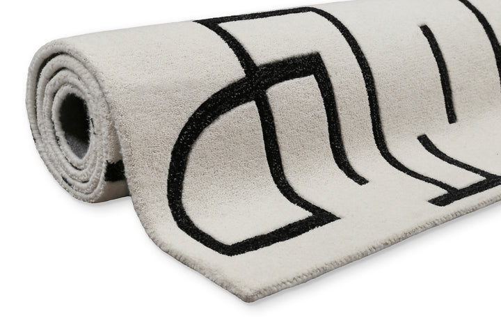 Kurzflor Teppich aus Schurwolle Creme Weiß "Beatrice" WECONhome