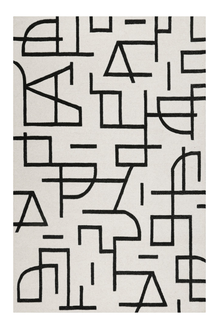 Kurzflor Teppich aus Schurwolle Creme Weiß "Beatrice" WECONhome