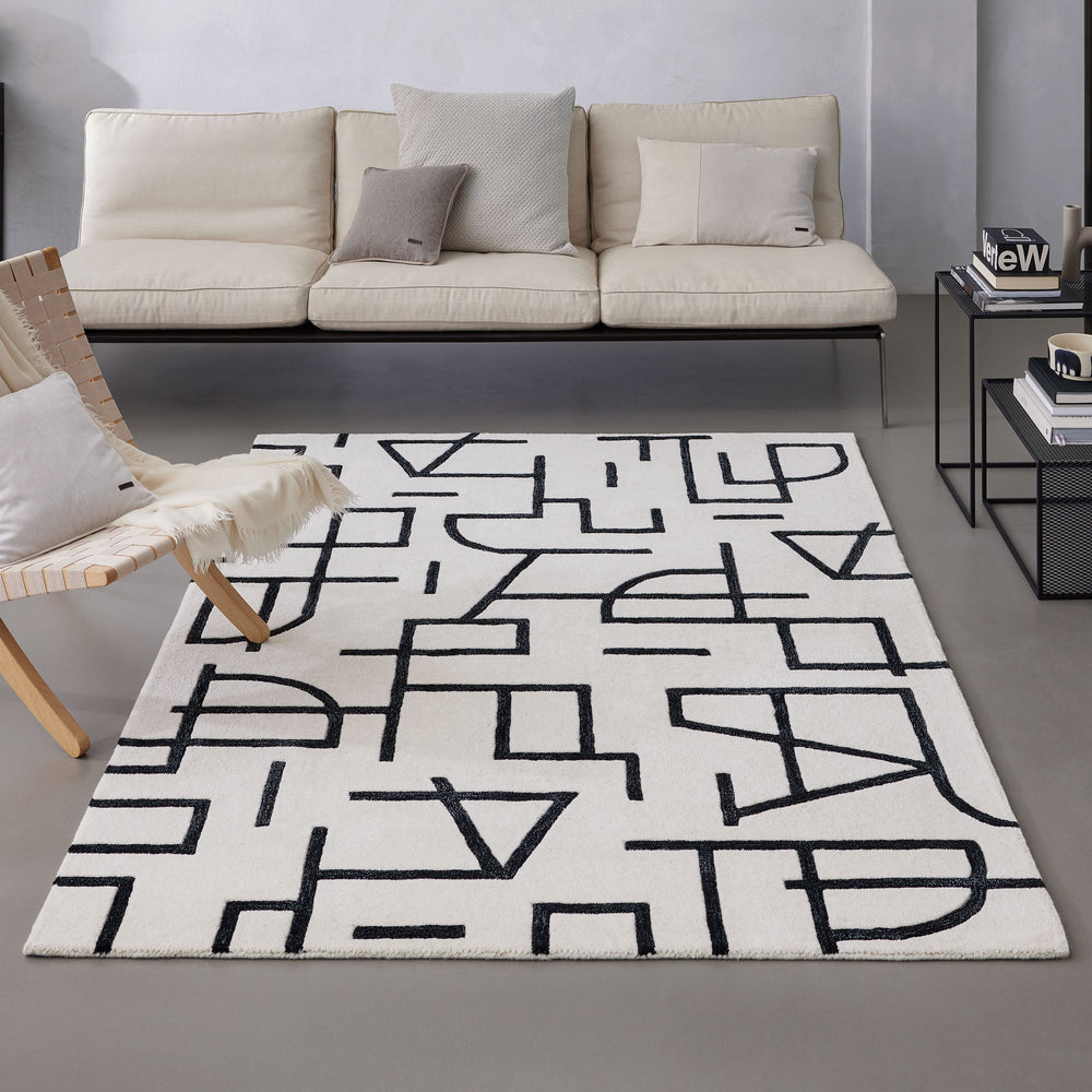 Kurzflor Teppich aus Schurwolle Creme Weiß "Beatrice" WECONhome