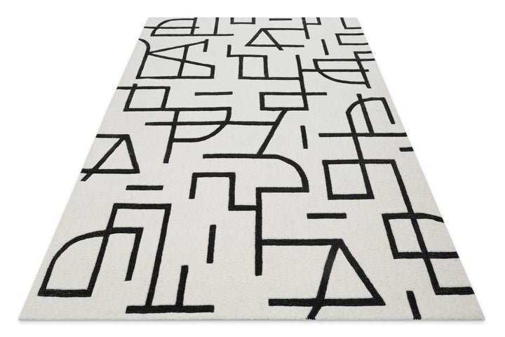 Kurzflor Teppich aus Schurwolle Creme Weiß "Beatrice" WECONhome