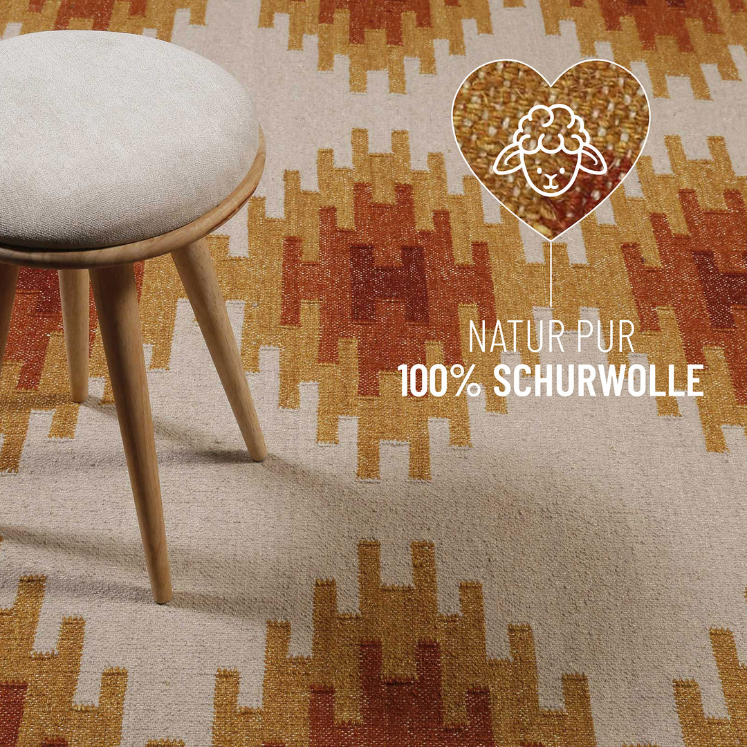 Belle Teppich gold Kurzflor rechteckig