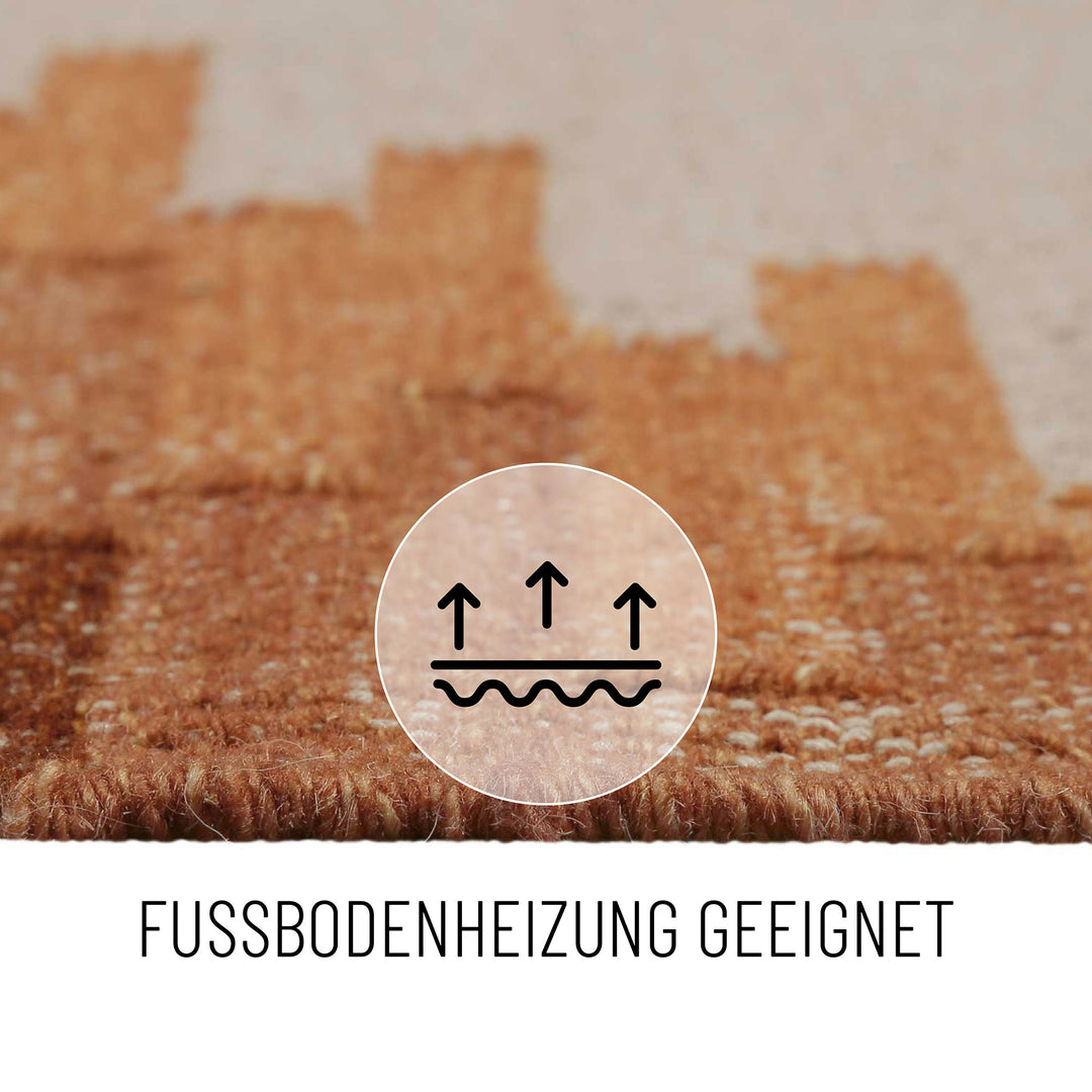 Belle Teppich orange Kurzflor rechteckig