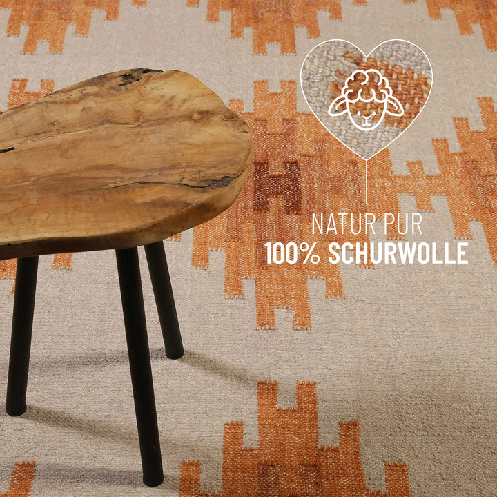 Belle Teppich orange Kurzflor rechteckig