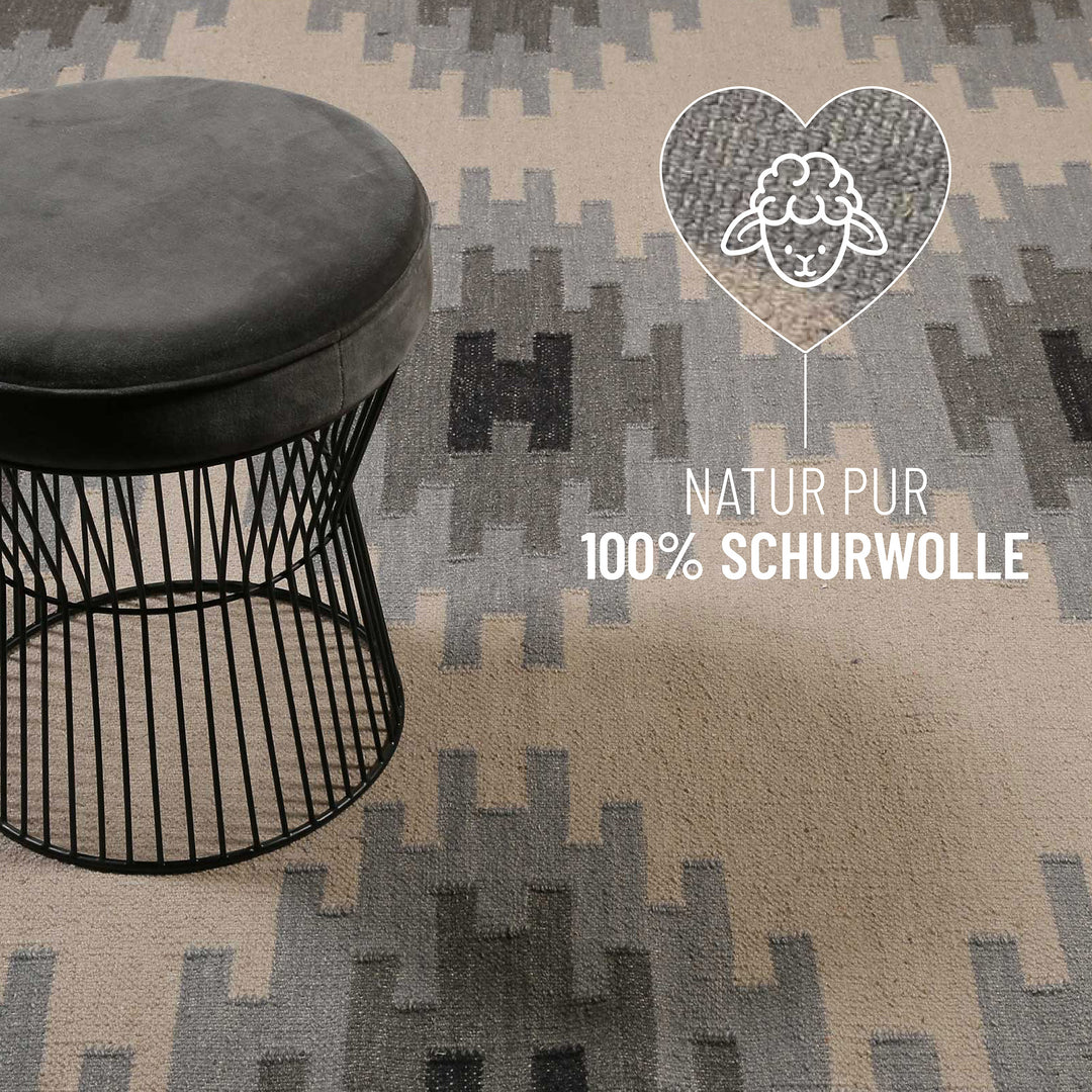 Belle Teppich grau Kurzflor rechteckig