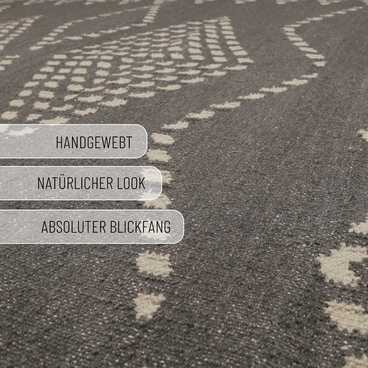 Belmont Teppich dunkelgrau Kurzflor rechteckig
