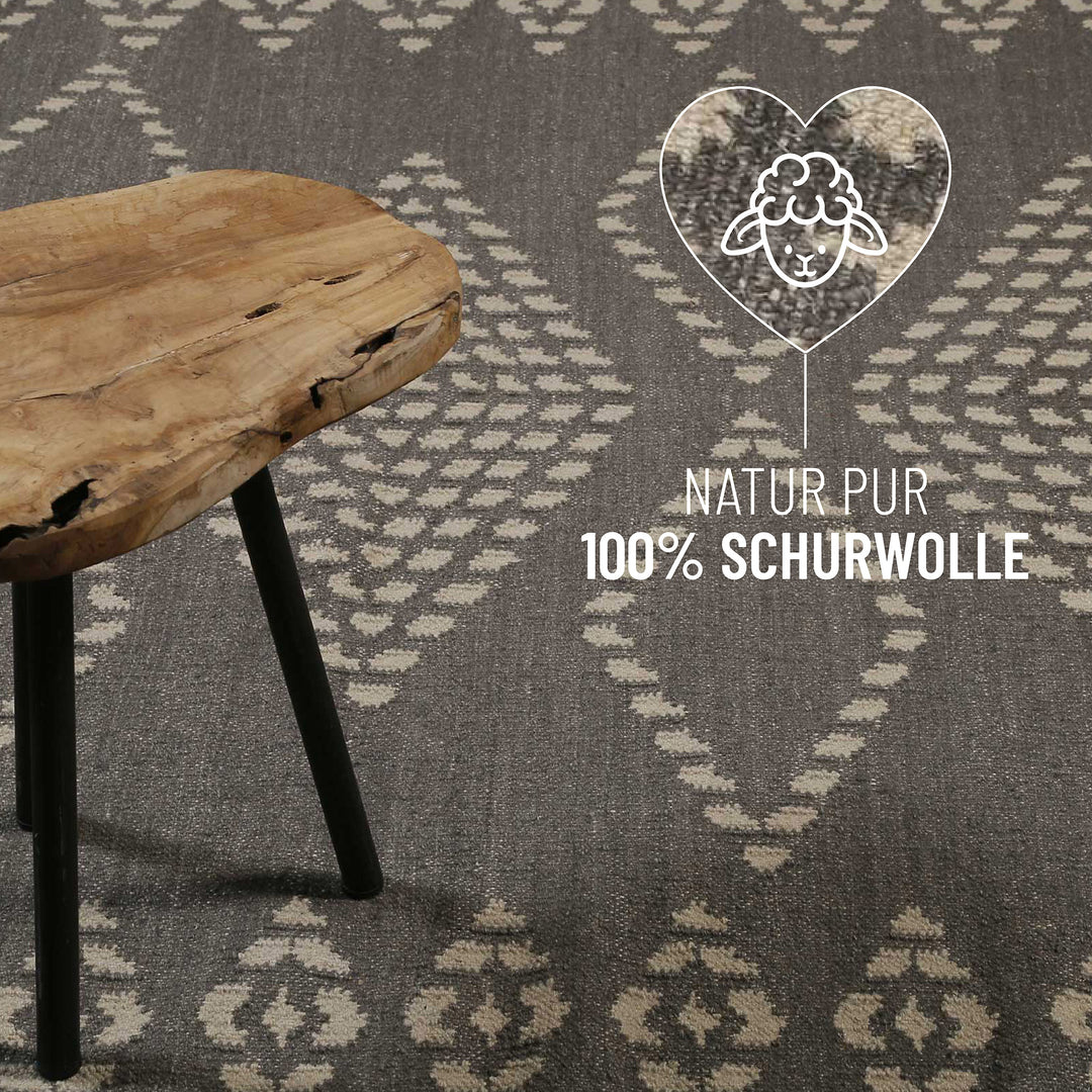 Belmont Teppich dunkelgrau Kurzflor rechteckig