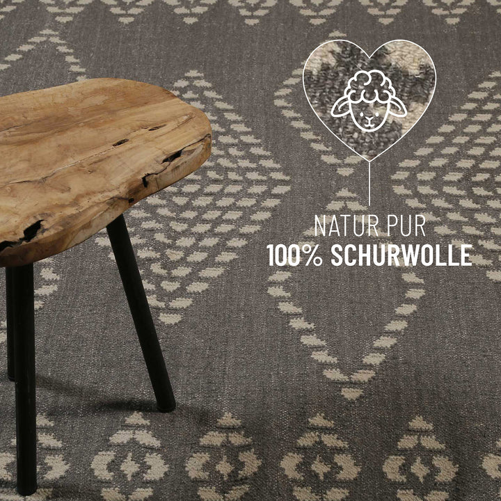 Belmont Teppich dunkelgrau Kurzflor rechteckig