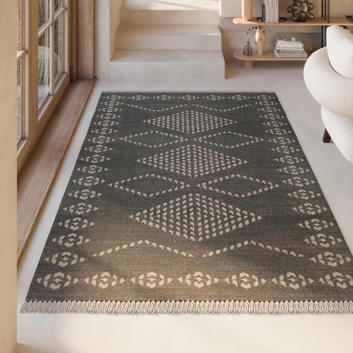 Belmont Teppich dunkelgrau Kurzflor rechteckig