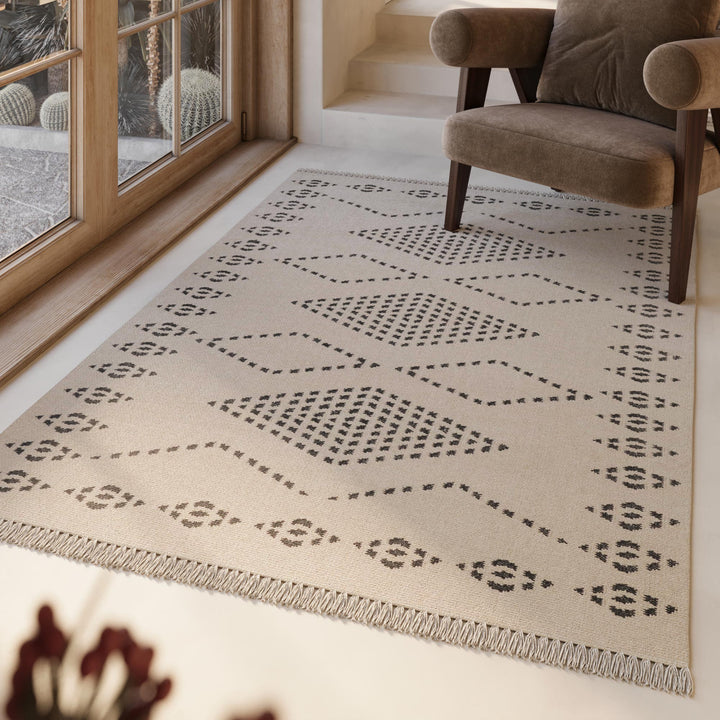 Belmont Teppich beige Kurzflor rechteckig