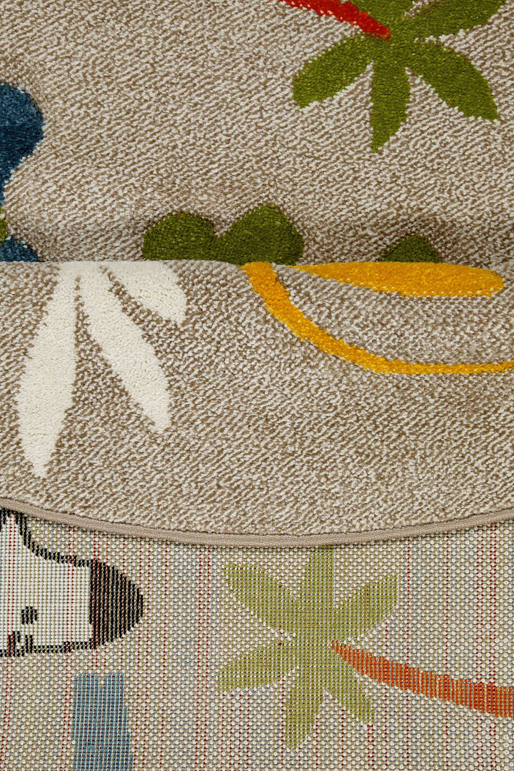 Benny & Friends Teppich sand beige meliert Kurzflor rund