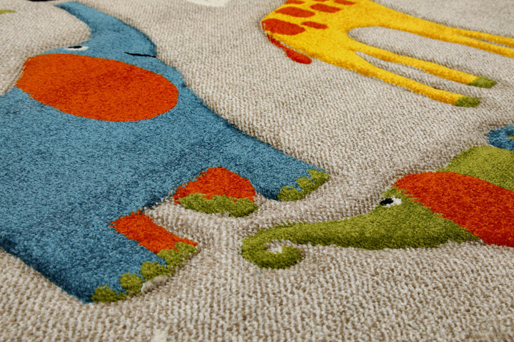 Benny & Friends Teppich sand beige meliert Kurzflor rund