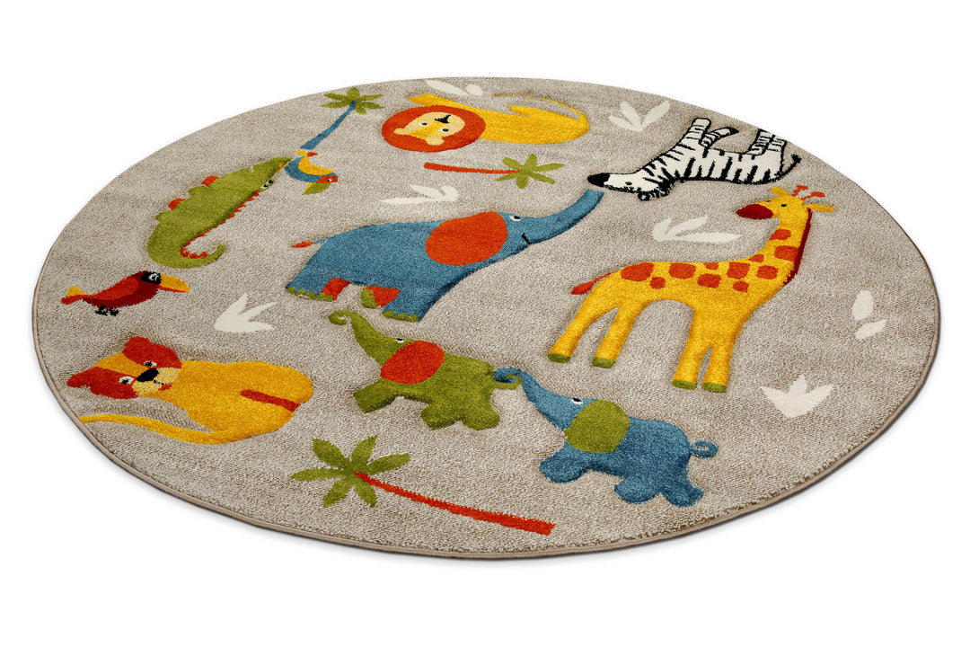 Benny & Friends Teppich sand beige meliert Kurzflor rund