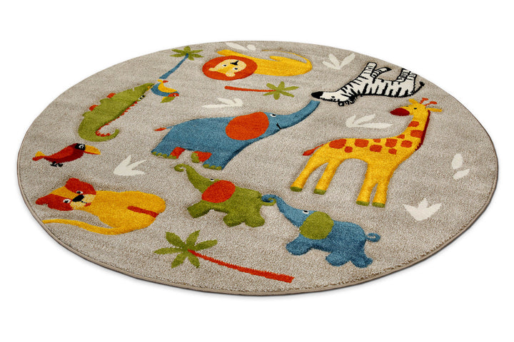Benny & Friends Teppich sand beige meliert Kurzflor rund