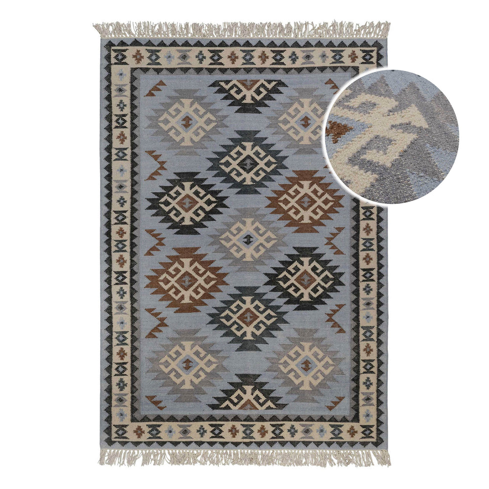 Blancard Teppich hellblau Kurzflor rechteckig