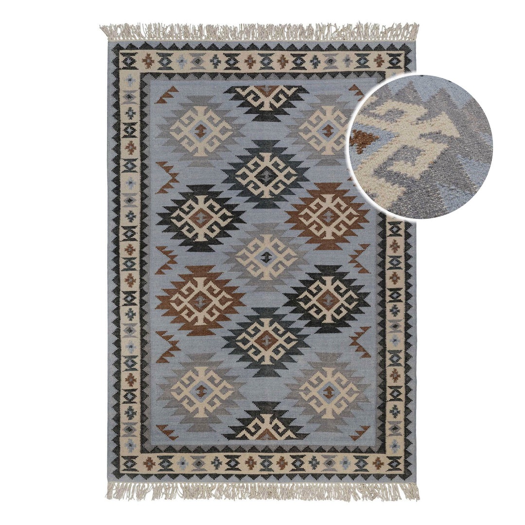 Blancard Teppich hellblau Kurzflor rechteckig