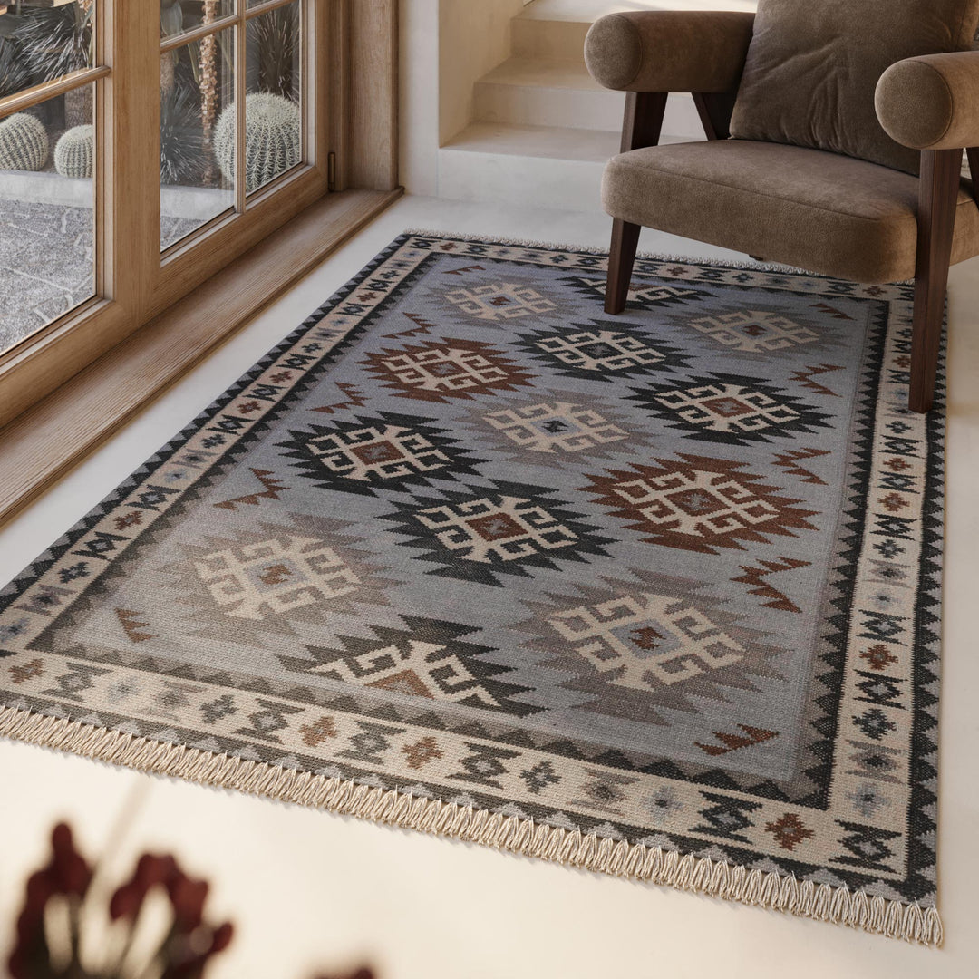 Blancard Teppich hellblau Kurzflor rechteckig