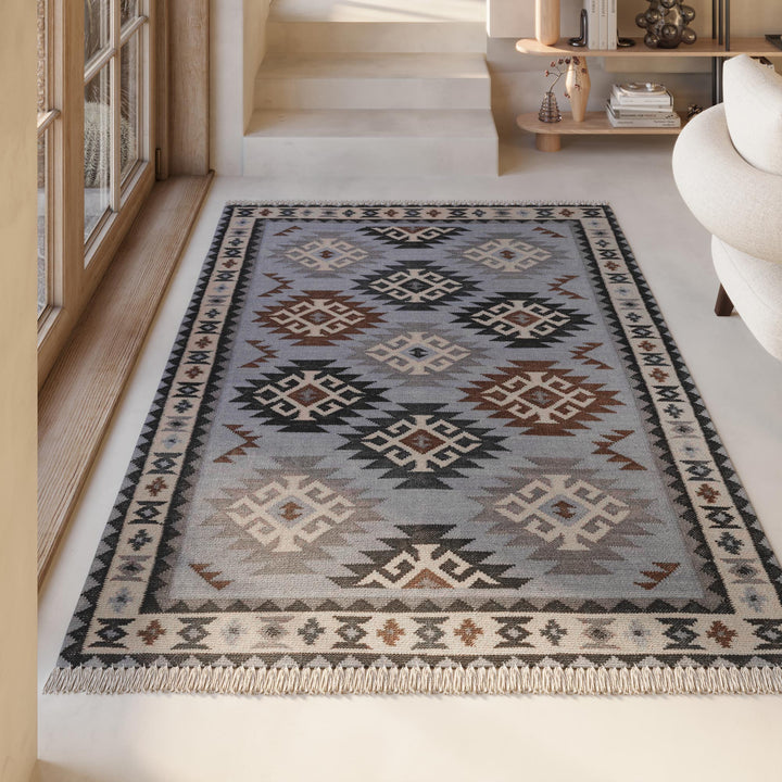 Blancard Teppich hellblau Kurzflor rechteckig