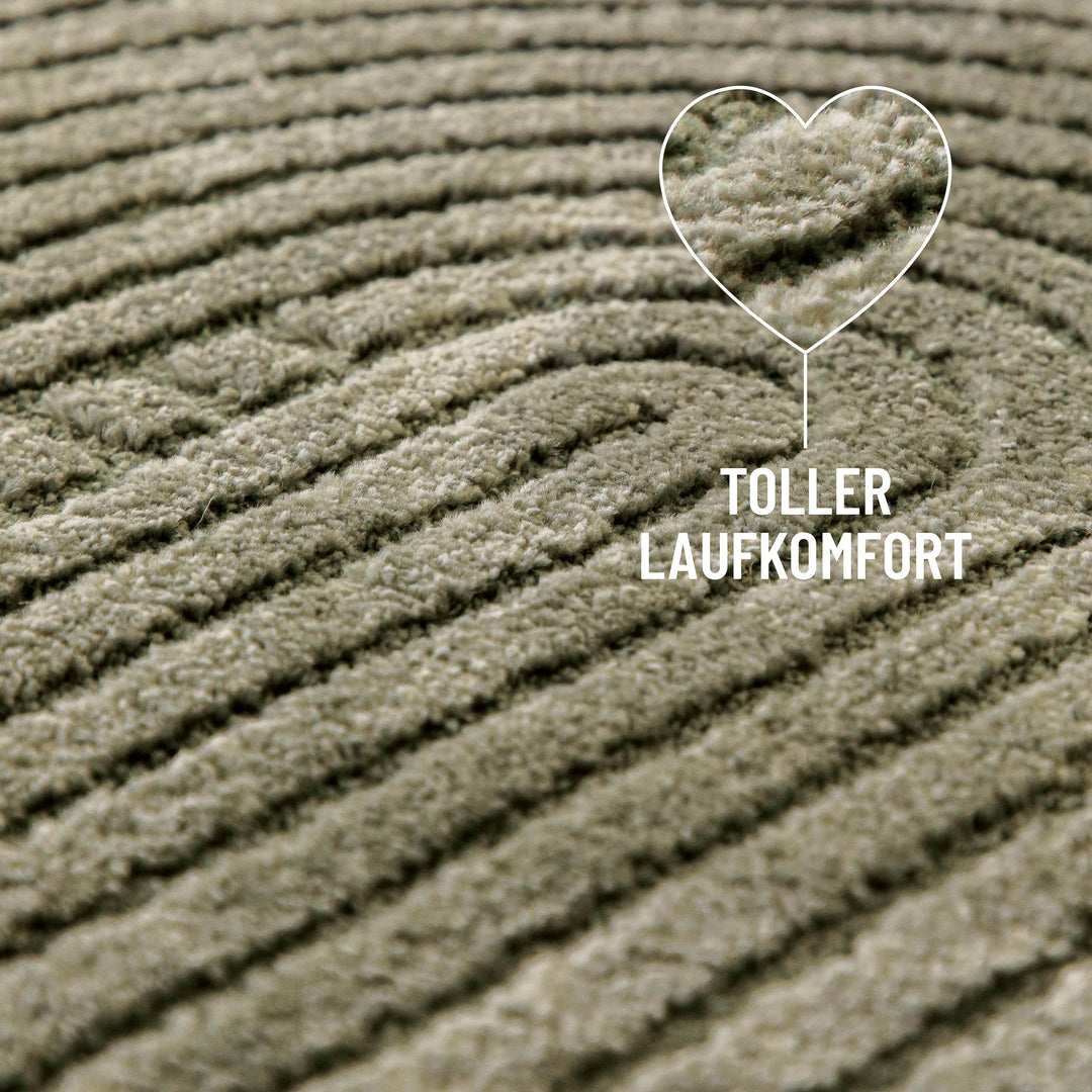 Grafik: Bolen oliv grün mit hohem Laufkomfort – weiche, reliefartige Oberfläche