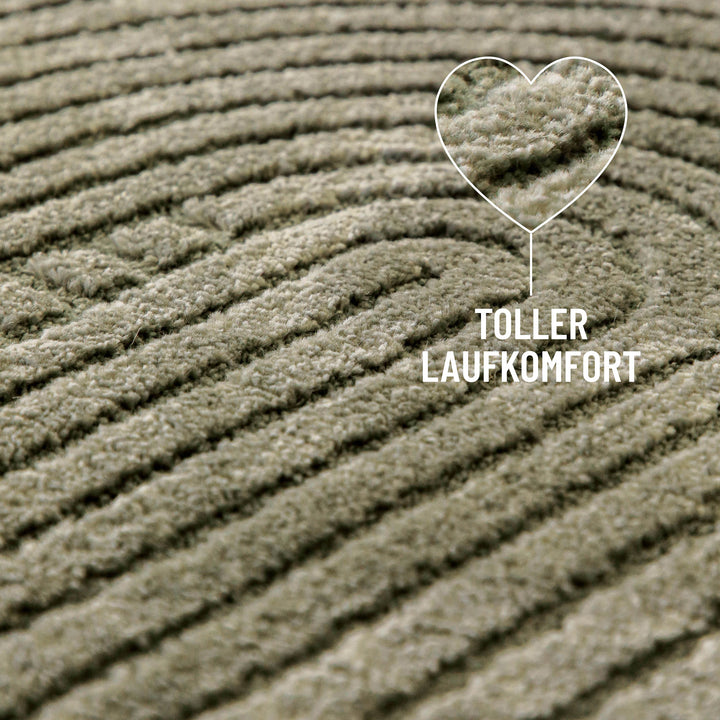 Grafik: Bolen oliv grün mit hohem Laufkomfort – weiche, reliefartige Oberfläche