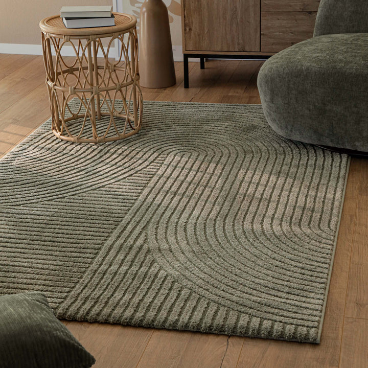 Kurzflorteppich Oliv Grün "Bolen" WECONhome