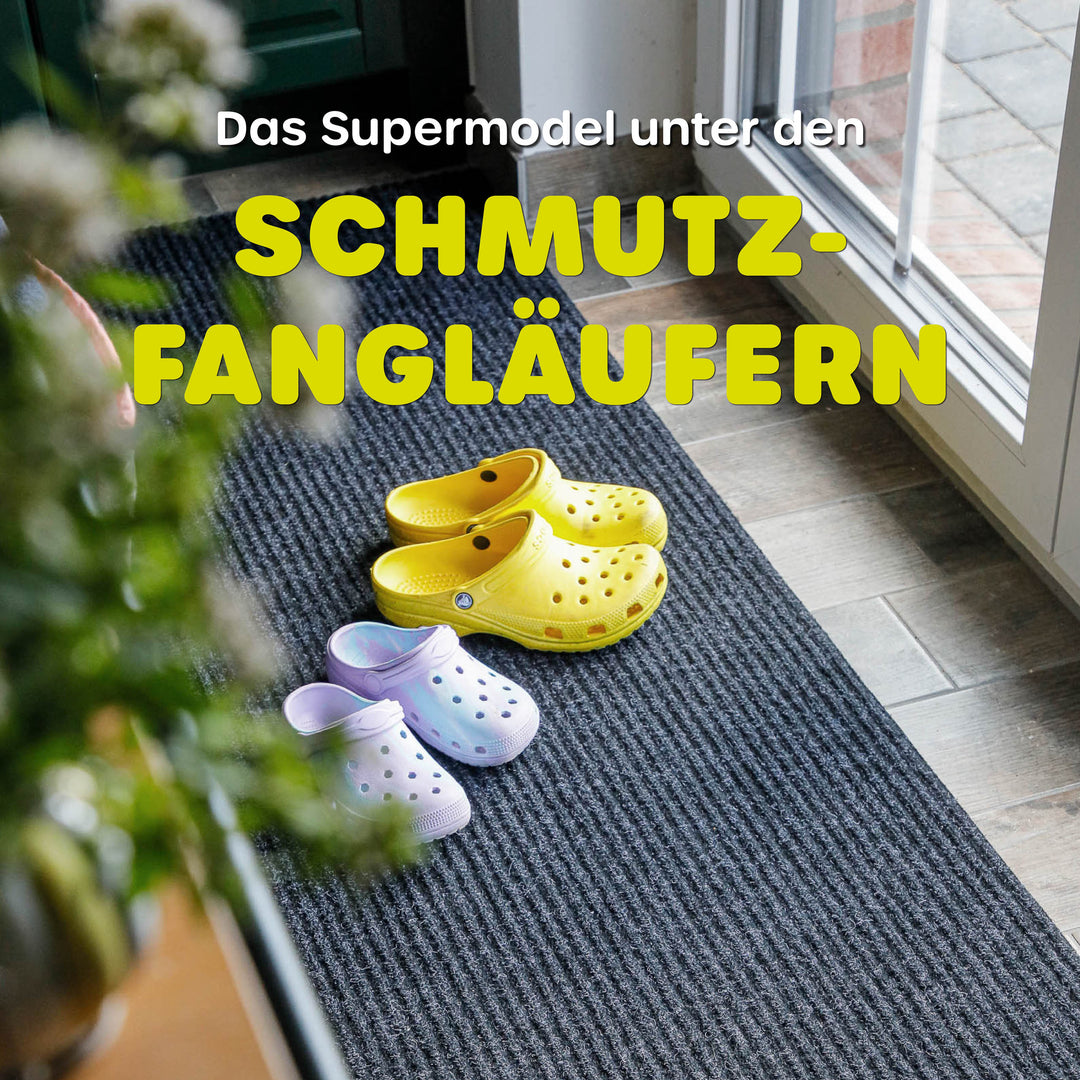 Wetterfester & rutschfester Läufer "Buhai" schwarz & grau für alle Wohnbereiche