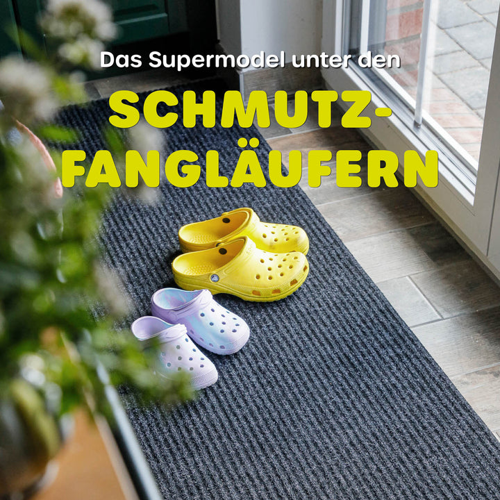 Wetterfester & rutschfester Läufer "Buhai" schwarz & grau für alle Wohnbereiche