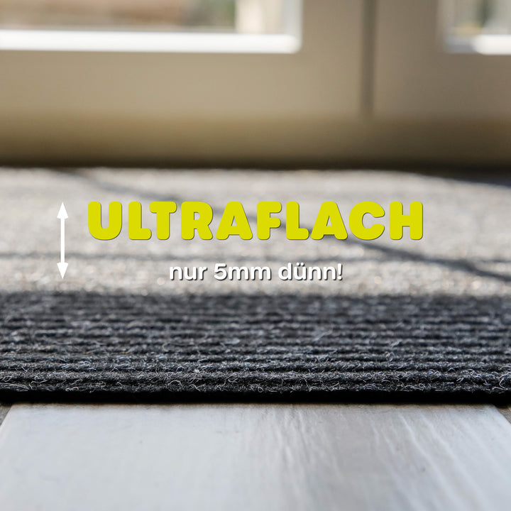 Wetterfester & rutschfester Läufer "Buhai" schwarz & grau für alle Wohnbereiche