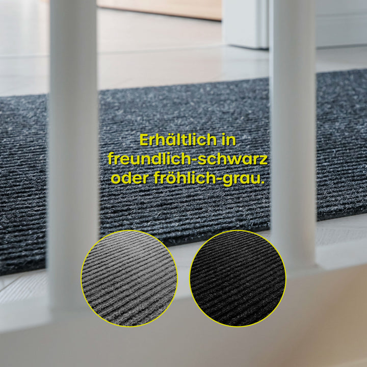 Wetterfester & rutschfester Läufer "Buhai" schwarz & grau für alle Wohnbereiche