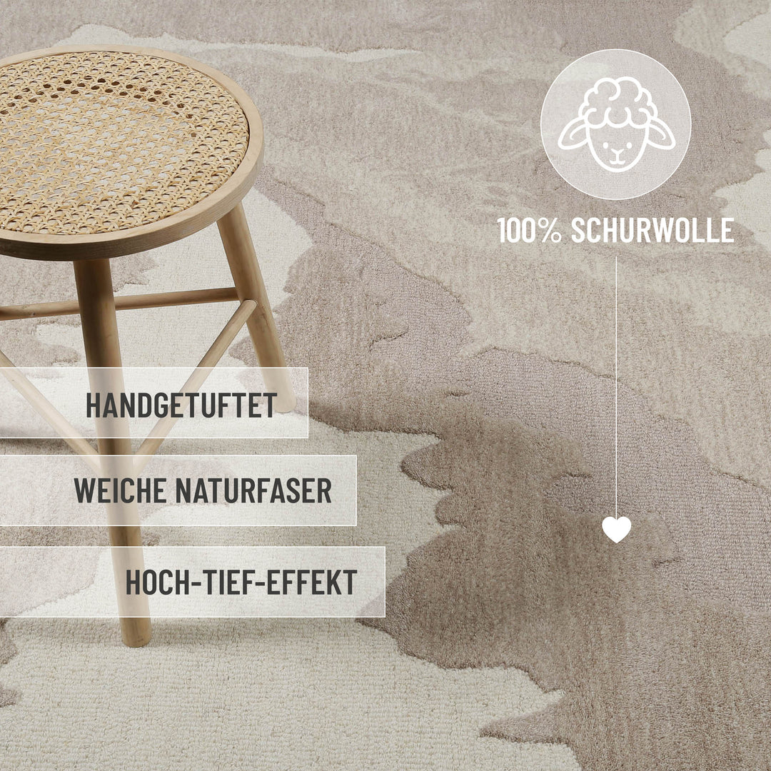 Carlo Teppich braun multi Kurzflor rechteckig