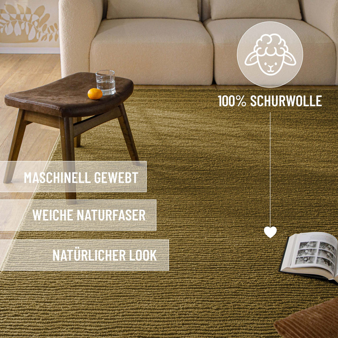 Kurzflor Teppich Castello One Blass Grün