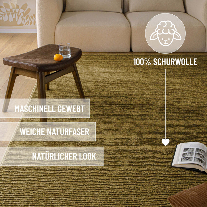 Kurzflor Teppich Castello One Blass Grün