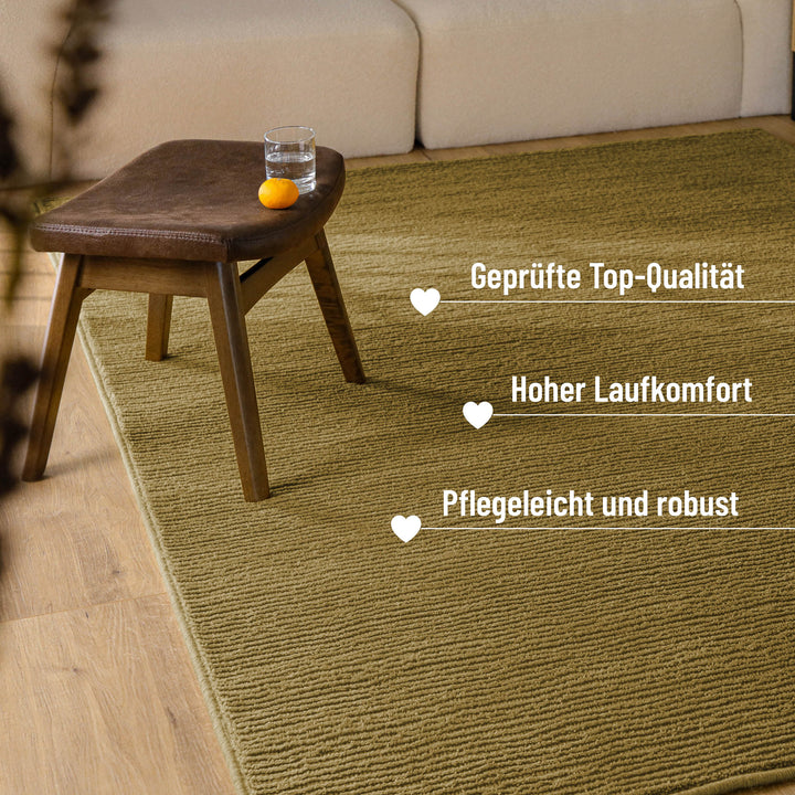 Kurzflor Teppich Castello One Blass Grün