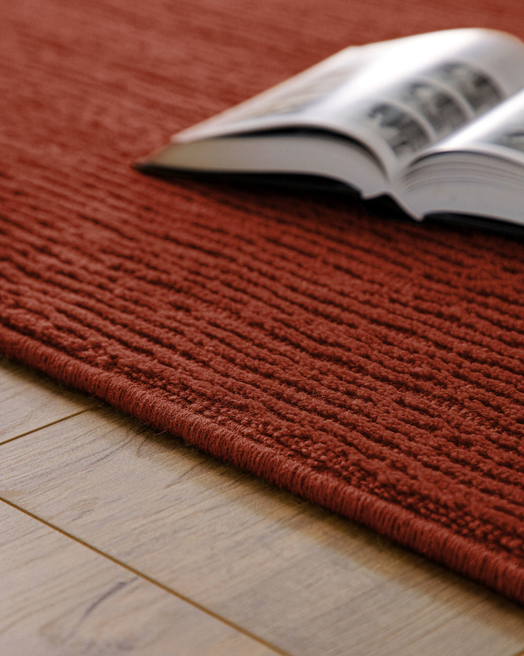 Kurzflor Teppich Castello One Kamin Rot