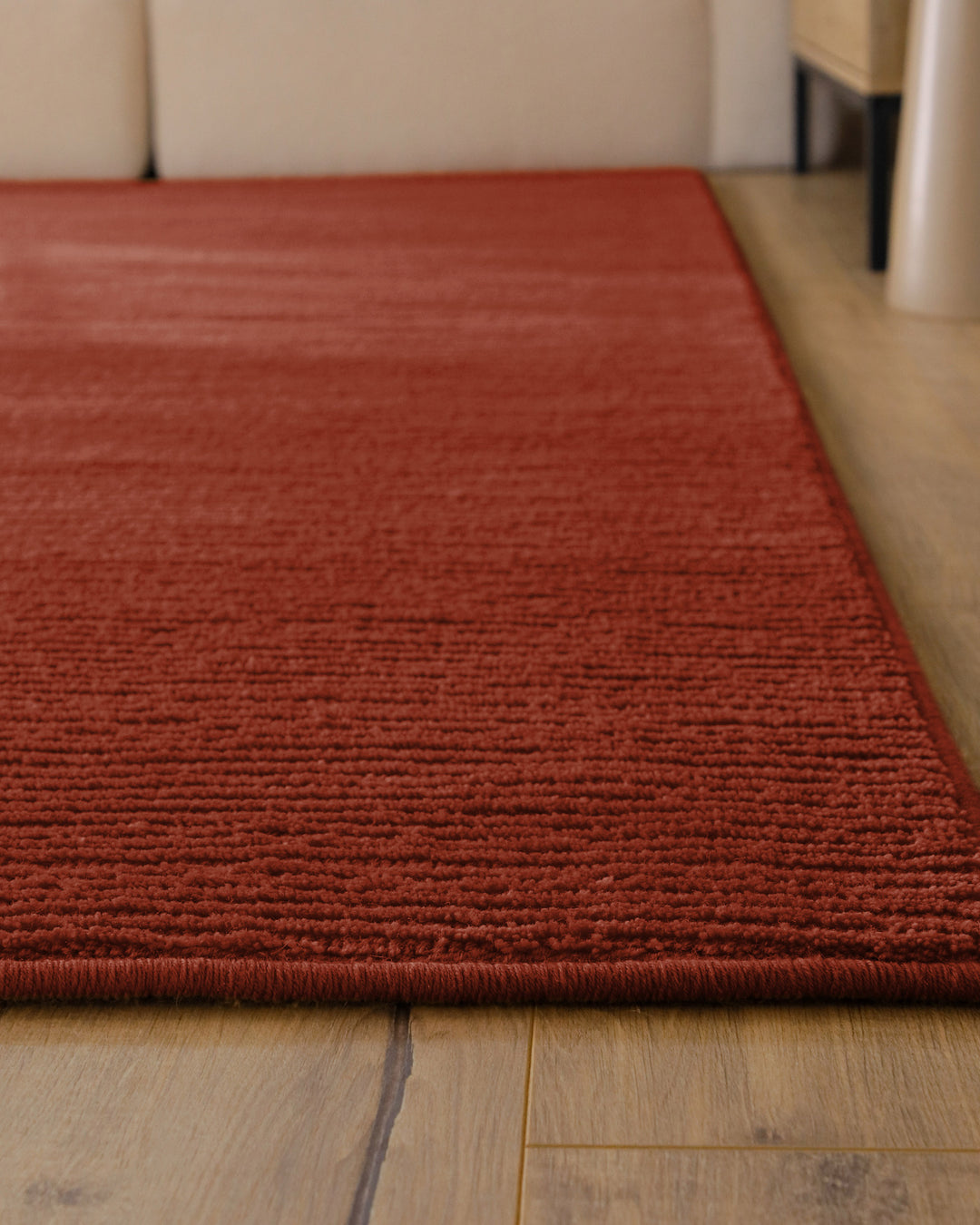 Kurzflor Teppich Castello One Kamin Rot