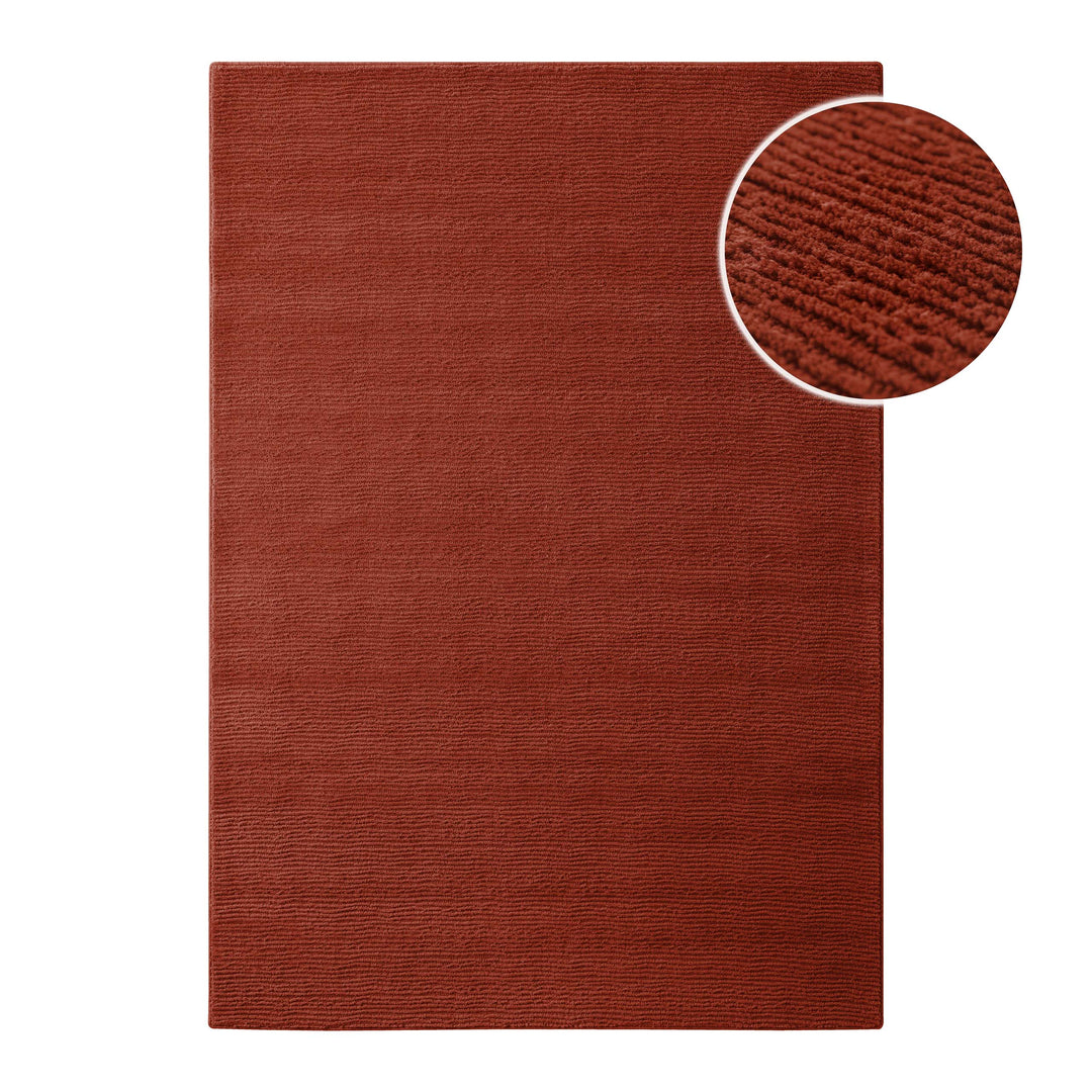 Kurzflor Teppich Castello One Kamin Rot