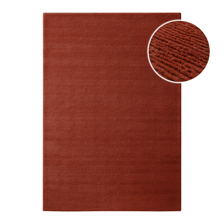 Kurzflor Teppich Castello One Kamin Rot